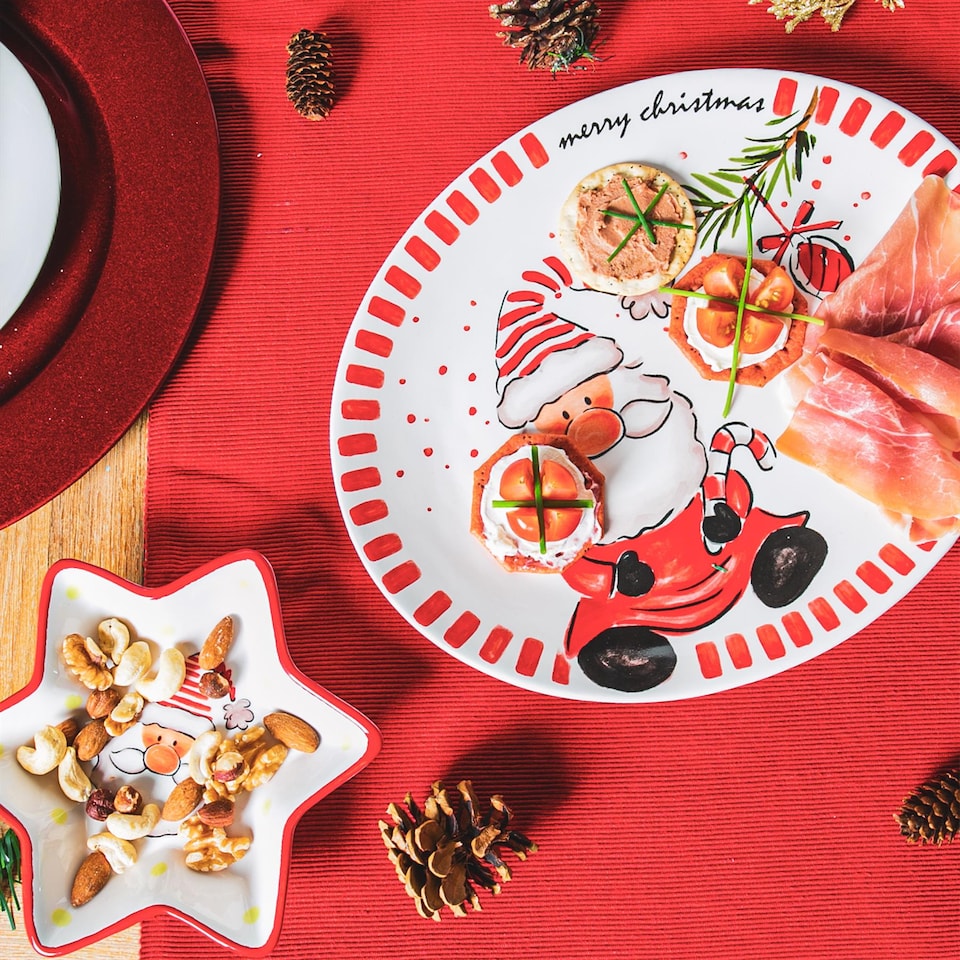 image 1 of Nicola Spring Father Christmas Serving Platters - 31 x 25.5cm - White | White | White