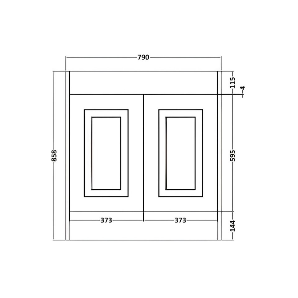 image 1 of Traditional Bathroom Floor Standing 2 Door Vanity Unit and Ceramic Basin 800mm - White - (Aberdeen) Brassware Not Included | White | White | 1