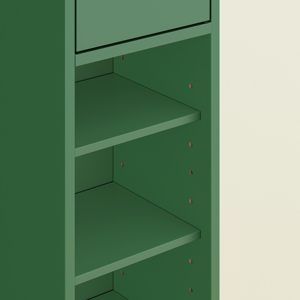 image 1 of SoBuy Tall Bathroom Storage Cabinet with Adjustable Shelves and Drawer, Dark Green, 7.9x7.9x70.9 in, 13.4 kg - BZR34-II-SY