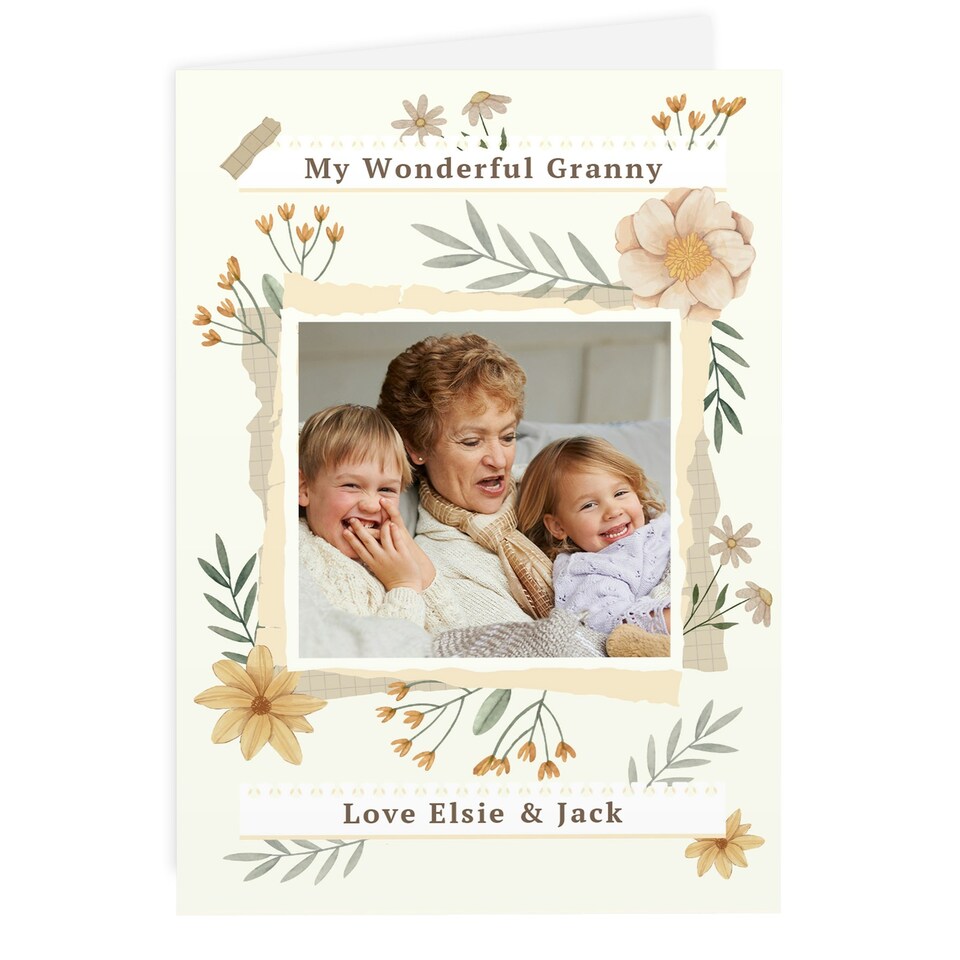 image 1 of Personalised Wild Flowers Photo Upload Card