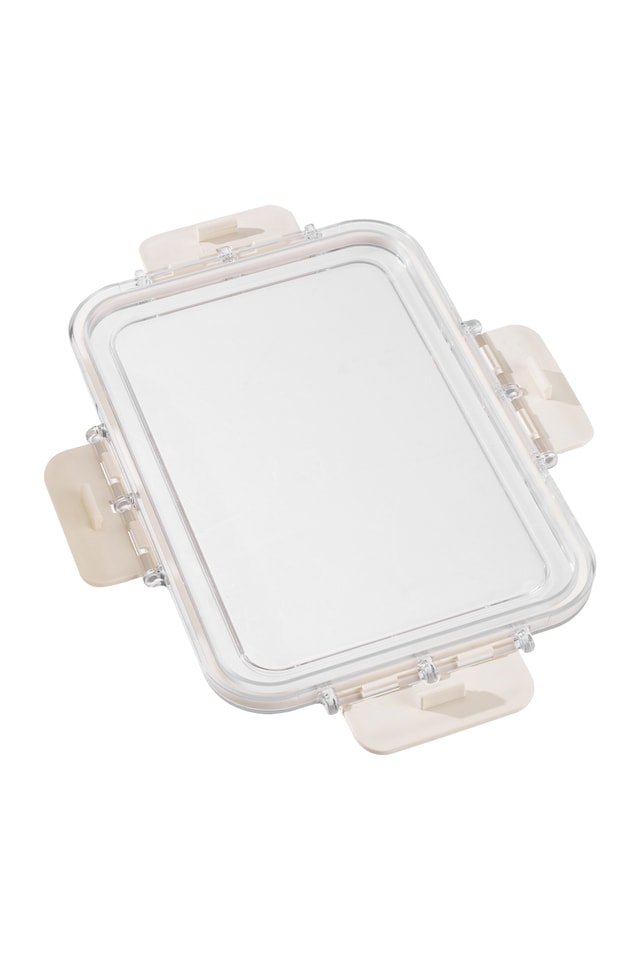 image 1 of Living and Home Food Storage Container with 4 Compartments for Fridge or Picnic,21cm W x 14cm D x 6cm H | White
