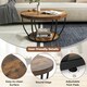 image 5 of COSTWAY 2-Tier Round Coffee Table 80cm Tea Cocktail Table Brown