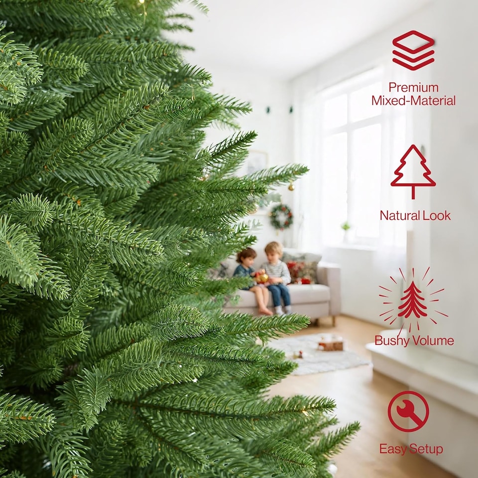 image 1 of 5ft Artificial Christmas Pine Tree 100% PE Injection Moulded