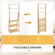 image 6 of kleankin Freestanding Natural Bamboo Towel Rack with 3 Towel Rails and 3 Storage Shelves, Space-Saving Foldable Towel Holder for Bathroom