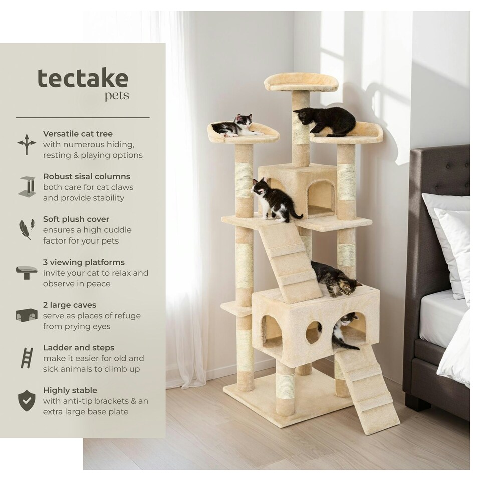 image 1 of Cat Tree Mogli - 170 cm, sisal cat scratching post - Beige