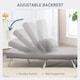 image 4 of HOMCOM Single Chair Bed, 3-in-1 Click Clack Convertible Bed Settee with Adjustable Backrest, Snow Flannel Upholstered Lounge Couch with Pillow for Living Room, Bedroom, Home Office, Small Space, Grey