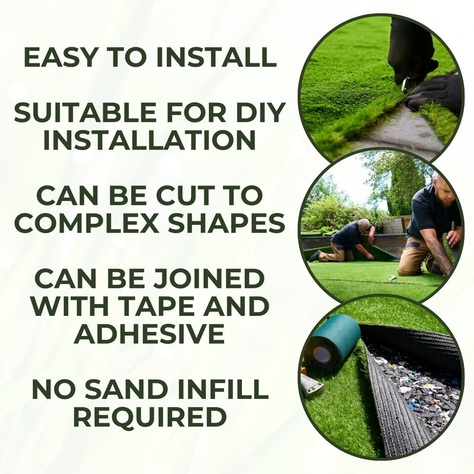 image 1 of 25mm Artificial Grass - 4m x 14m  - Natural and Realistic Looking Fake Lawn Astro Turf | Green | 4M x 14M | 1