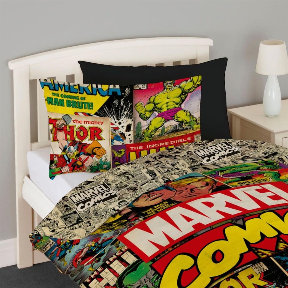 image 1 of Marvel Avengers Comics Duvet Cover Set Multi | Multi | Multi | Single
