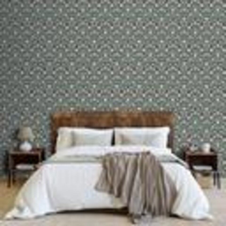 image 1 of Arthouse Modern Floral Damask Navy Wallpaper