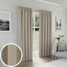 Dallas Natural Blackout Curtains 66 x 90 inch (168 x 229 cm) Pencil Pleat 100% Blackout Thermal Noise Reducing Curtains for Bedroom and Living Room