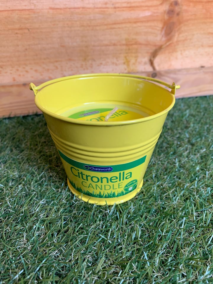 image 1 of Citronella Metal Bucket Candle 8cm | Yellow | 1 - Yellow | One Size | 1