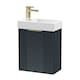 image 1 of Balterley Wall Hung Cloakroom Vanity Basin Unit with Handle Compact Bathroom Storage | Grey | Satin Soft Black | 438 x 400 x 222mm | 1
