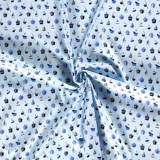 Blue 100% Cotton Poplin Fabric for Dressmaking, Quilting, 150cm / 59" Wide - per metre