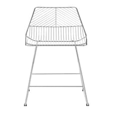 Interioirs by Premier Chrome Metal Wire Bar Chair, Sturdy Metal Chair for Bar, Breakfast Wire Chair for Home