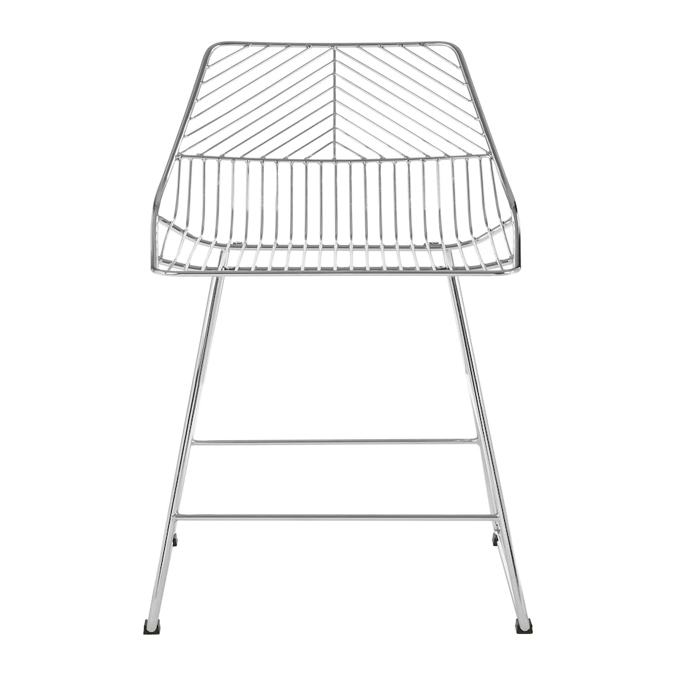 image 1 of Interioirs by Premier Chrome Metal Wire Bar Chair, Sturdy Metal Chair for Bar, Breakfast Wire Chair for Home