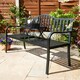 image 3 of Garden Bench Loveseat Centre Drinks Table Armrest Outdoor Patio Furniture Black