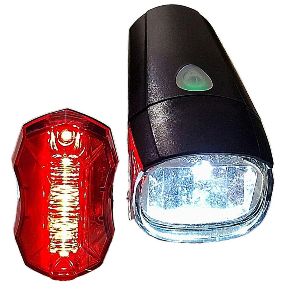 image 1 of AWE AweCity+ Bright 30 Lux StVZO OptiTec Lens + Rear Bright 5x Red SMD LEDs Bike Light Set