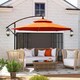 image 8 of Outsunny 3(m) Cantilever Parasol Hanging Banana Umbrella w/ lights, Orange Orange | Orange