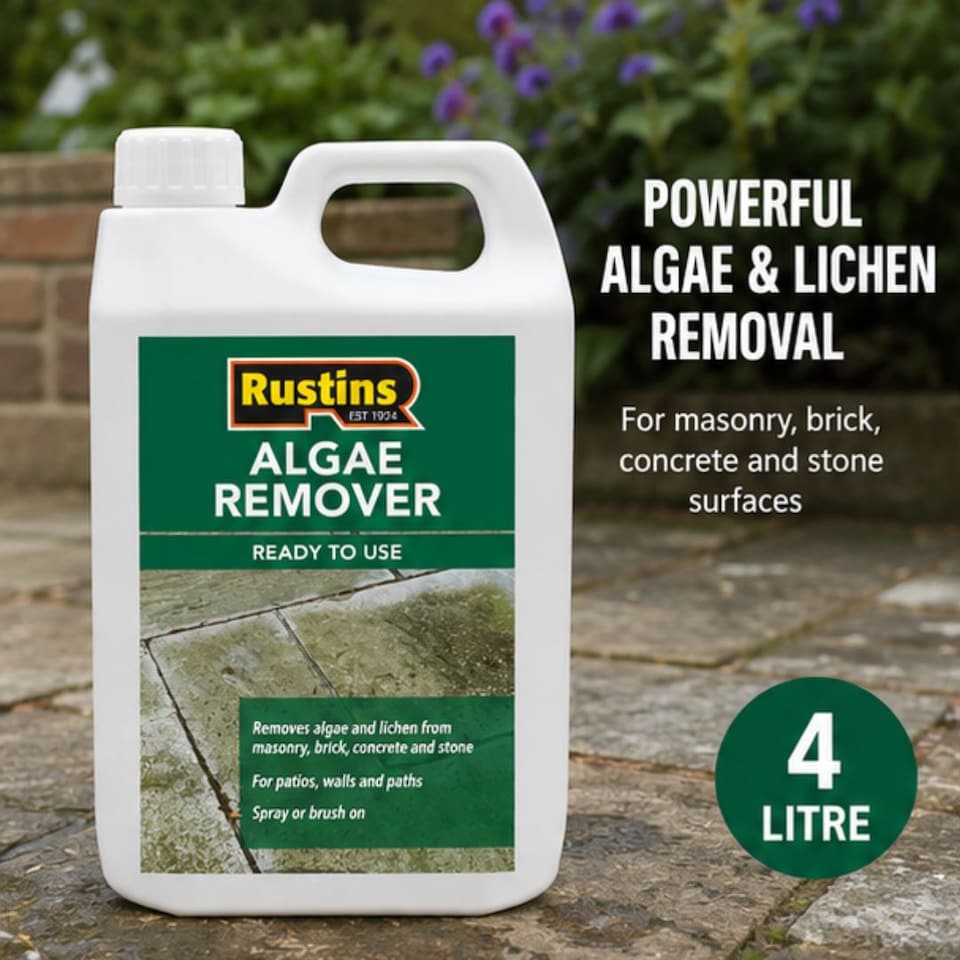 image 1 of Rustins Algae Remover Ready to Use Solution for Masonry Brick Concrete 4L