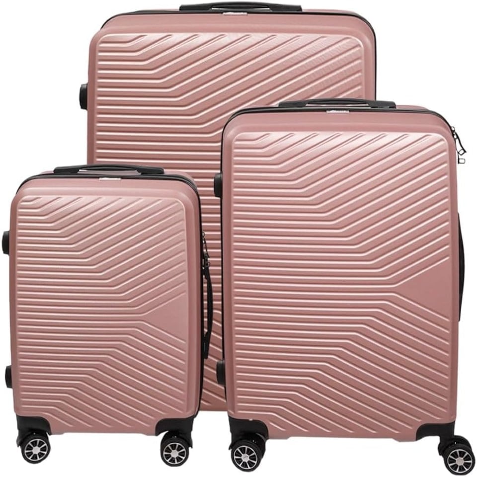 image 1 of Alivio Lightweight Hard Shell ABS Luggage Suitcase Set (Rose Gold) Gold | Rose Gold | Large