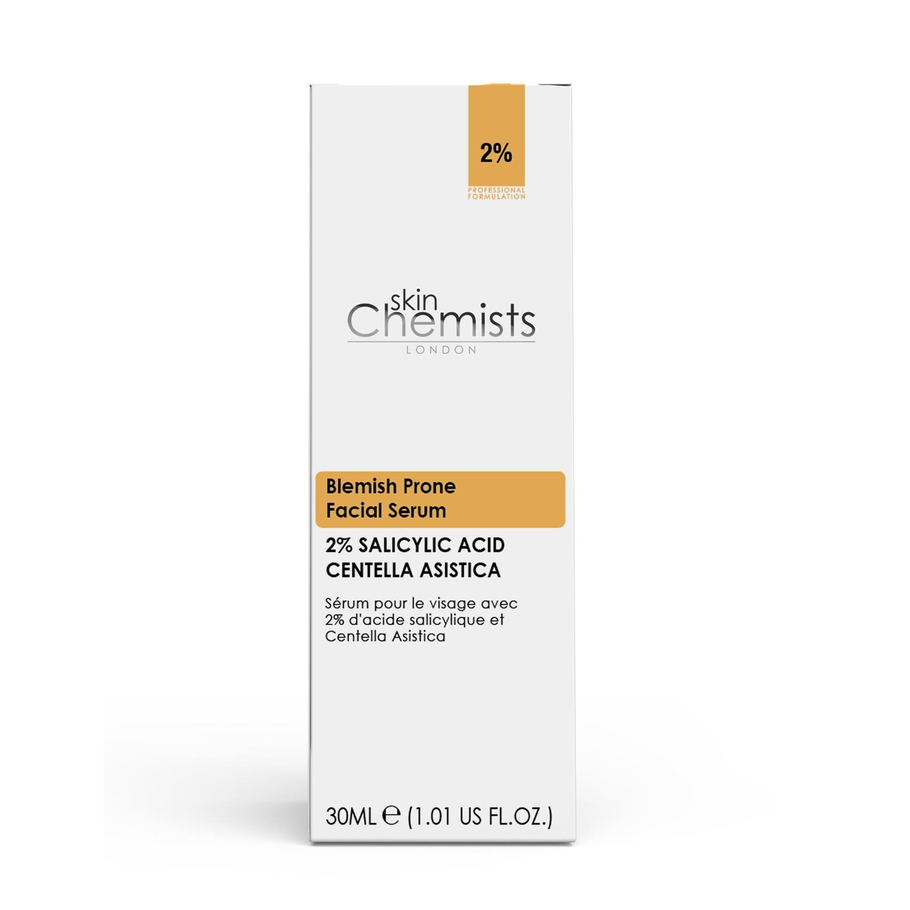skinChemists Blemish Prone 2% Salicylic Acid, 3% Centella Asiatica Facial Serum 30ml