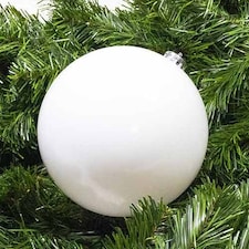 White Matte Shatterproof Christmas Bauble 15cm