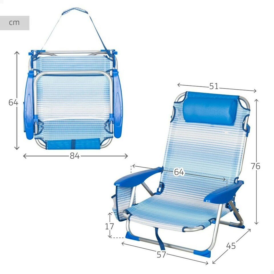 image 1 of Beach Chair Aktive 51 x 76 x 45 cm (2 Units) N/A