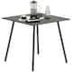 image 1 of Outsunny Garden Dining Table for 4 Person, Square Outdoor Table with Easy Clean Slat Top, Rust Resistant Steel Frame, for Terrace, Balcony, 80 x 80 x 74 cm, Grey | Grey