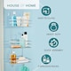 image 8 of Shower Caddy 3 Tier Bathroom Storage Organiser Hanging Basket With Shelving Over The Door Silver