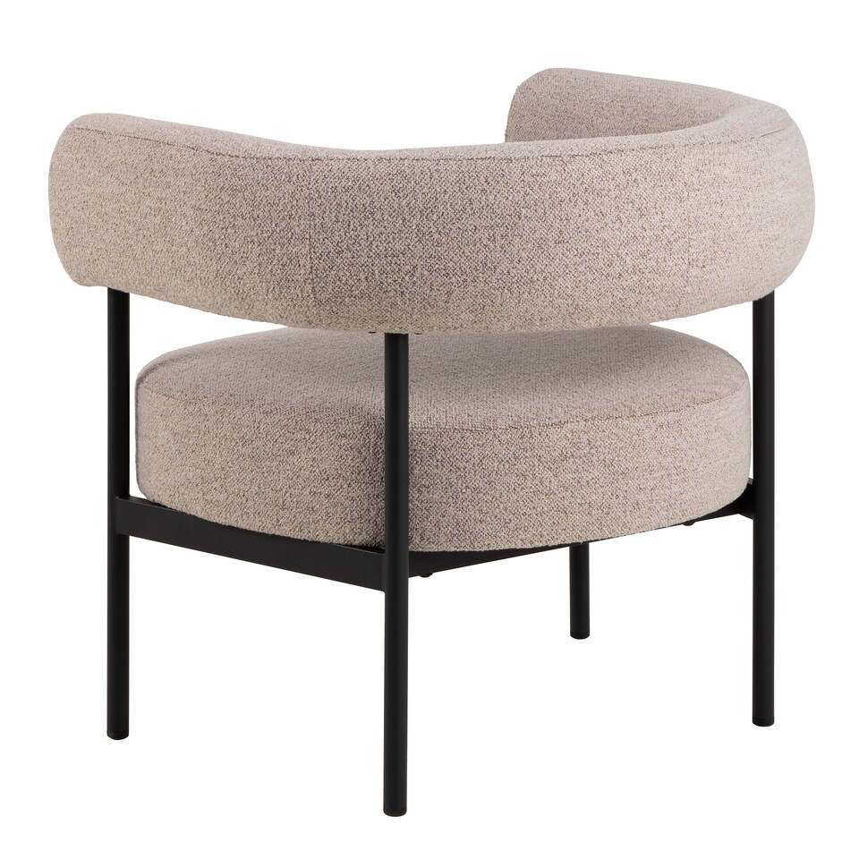 image 1 of Oakfield Lounge Chair in Beige Fabic with Black Legs