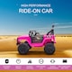 image 3 of HOMCOM Kids Electric Ride On Car 12V Off Road Toy with Parental Remote Control 2 Motors Horn Lights Suspension Wheels for 3-6 Years Old Pink