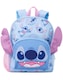 image 2 of Disney Lilo And Stitch Girls Backpack Set | Kids 4 Piece Rucksack Set with School Bag, Pencil Case, Lunch Bag & Water Bottle | 3D Complete Matching Accessory Set | Back to School Gifts for Children | Blue | Purple