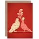 image 1 of Stylised Pigeons Bowler Hat Stars Art Card