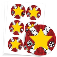 Hollywood Design Round Stickers 88mm - Sheet of 6