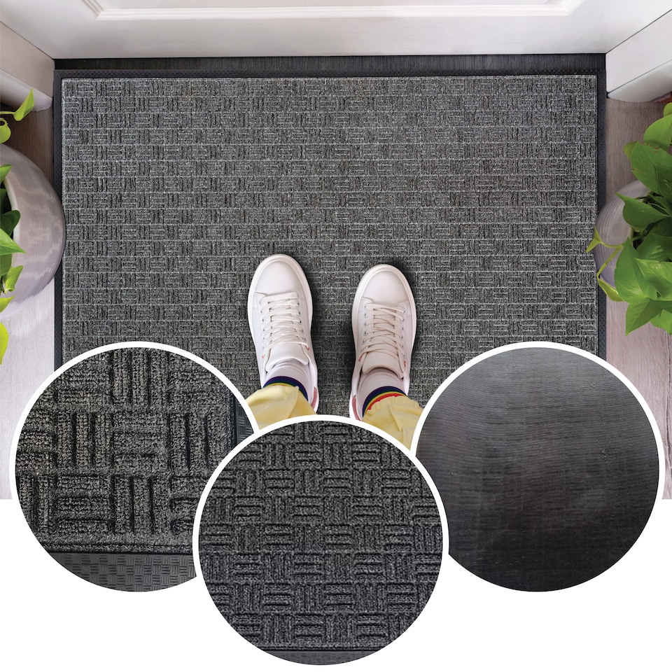 image 1 of Hometex Premium Indoor / Outdoor Entrance Mat - 60 x 90cm. Charcoal