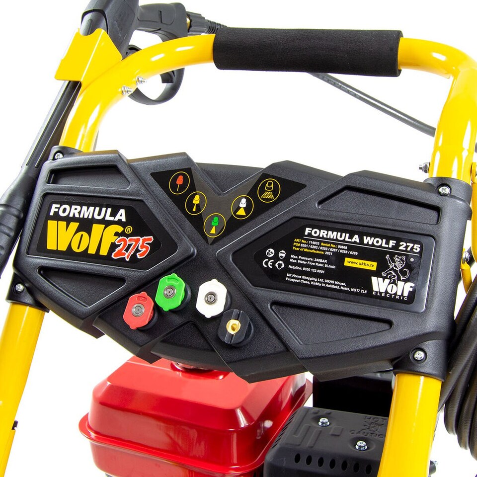 image 1 of Petrol Pressure Washer Formula Wolf 275 7 HP, 240 Bar, 8m Hose