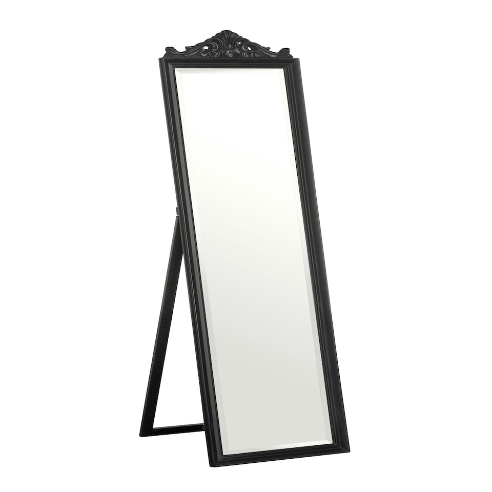 image 1 of Boudoir Floorstanding Mirror with Matt Black Finish Black