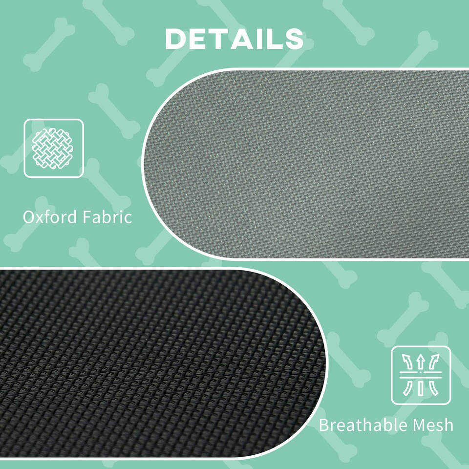 image 1 of PawHut 122cm Elevated Dog Bed Cooling Raised Pet Cot UV Protection Canopy Grey