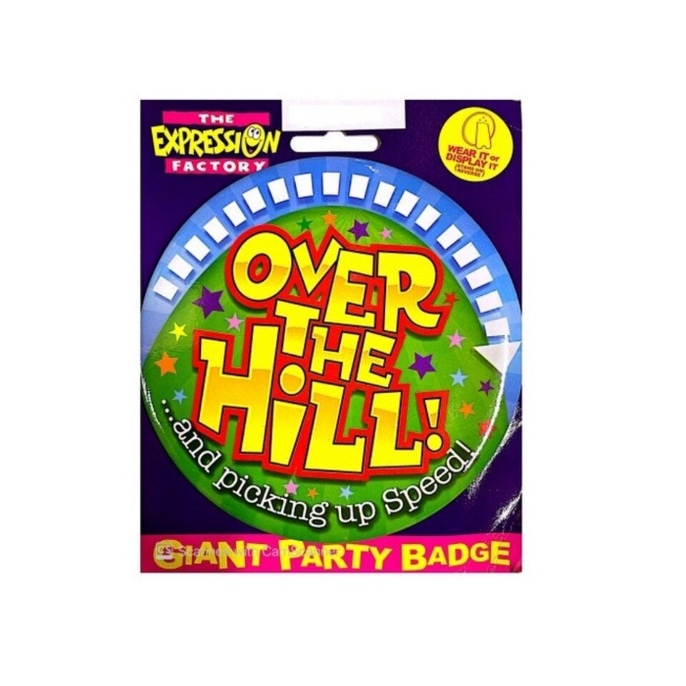 Expression Factory Over The Hill! Giant Party Badge - Multicoloured - One Size