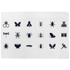 Insect icons (Rug) White | L