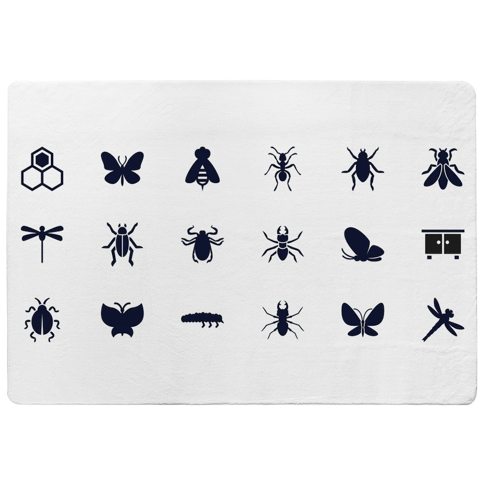 image 1 of Insect icons (Rug) White | L