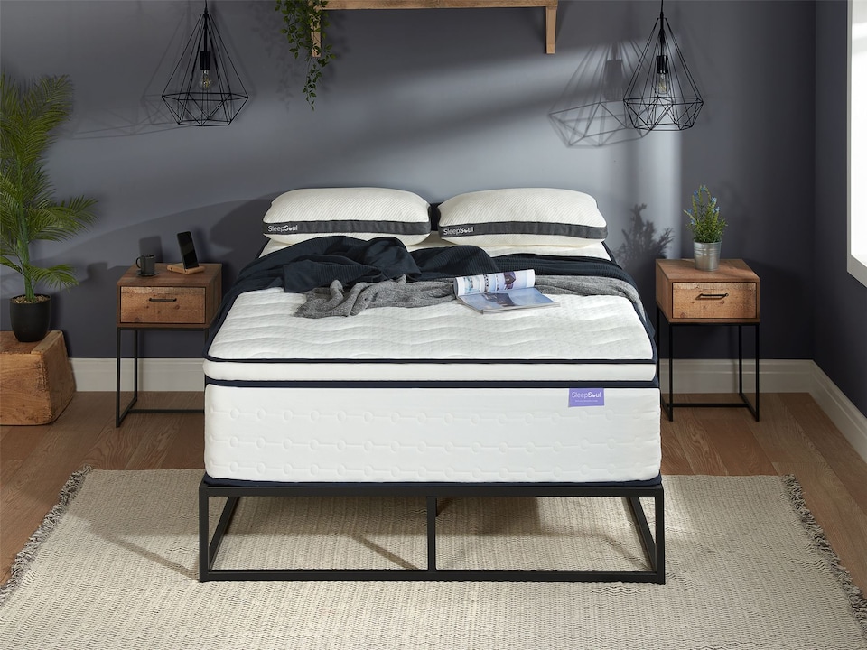 image 1 of SleepSoul Space 2000 Pocket Memory Pillow Top Mattress Double | White | 1