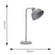 image 3 of ValueLights Morris Stone Grey Retro Dome Metal Desk Office Table Lamp Light