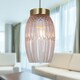 image 5 of First Choice Lighting Facet Antique Brass with Pink Faceted Glass Pendant Shade Pink | Bronze