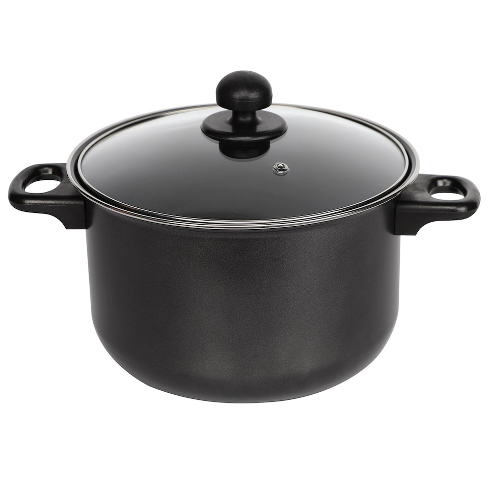 image 1 of Gr8 Home Black 8 Piece Non Stick Cookware Set Cooking Pot Frying Pan Saucepan With Lids