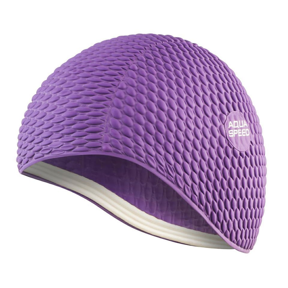 image 1 of Ladies Bombastic Swimming Cap | Long Hair Soft Latex Comfortable Fit Cap | Purple | Purple | One Size | 1