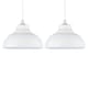 image 1 of Set of 2 Domed - Cream Easy Fit Metal Pendant Shades | White | Large | 2