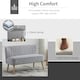 image 8 of HOMCOM Velvet-Feel Double Sofa w/ Wood Frame Foam Padding High Back, Grey