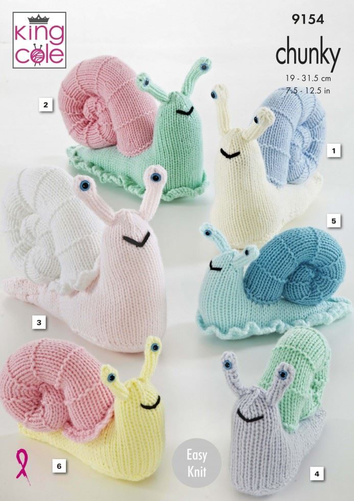 King Cole Comfort Chunky Knitting Pattern 9154, Toys - 19 - 31.5 cm - Easy