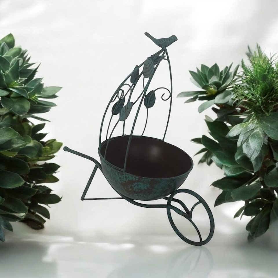 image 1 of Garden Planter - Metal - L19 x W34 x H36 cm - Green
